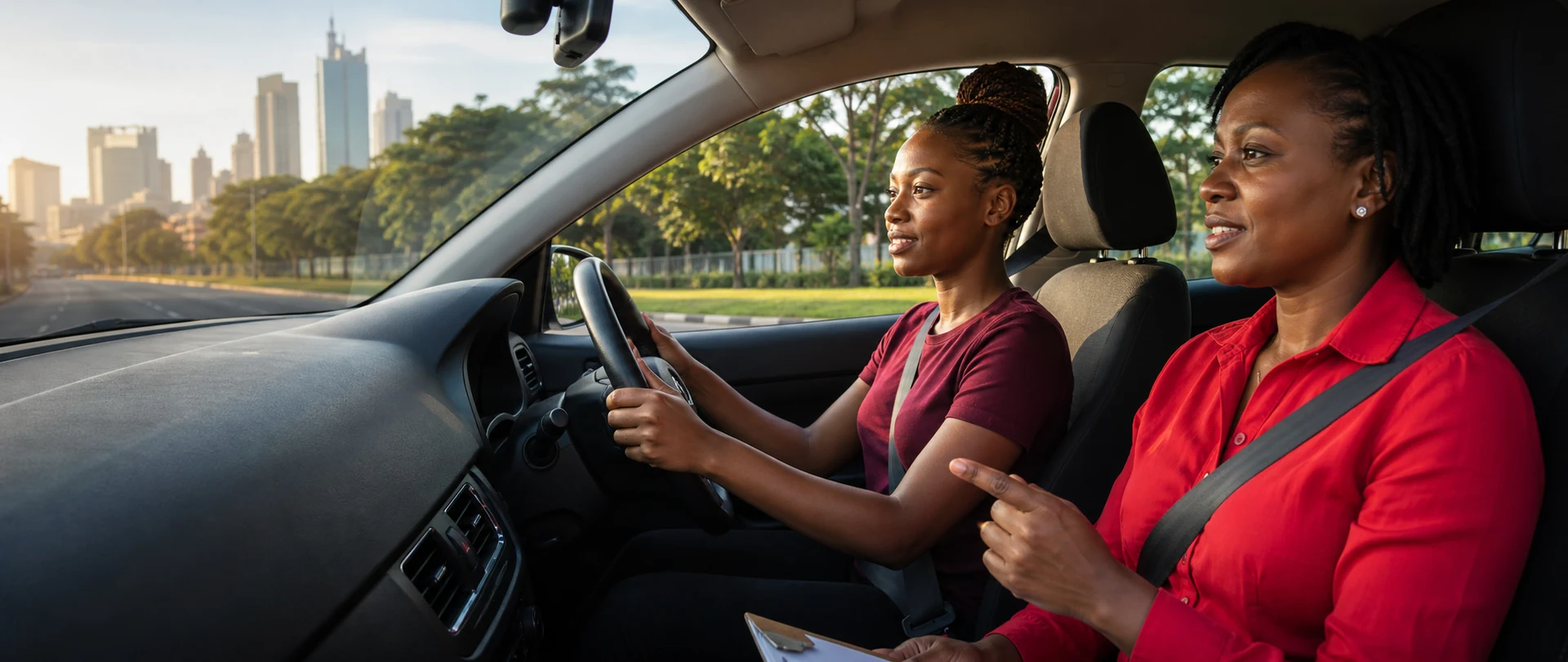 Learner driver training with a professional instructor in Nairobi